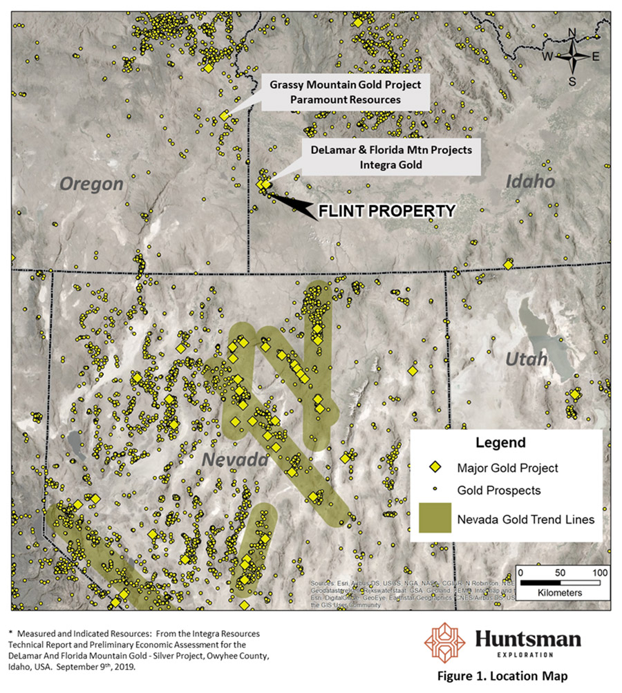 Flint Gold-Silver Project, Idaho - Location Map