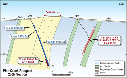 Geology and significant drill results of the Pine Creek Project